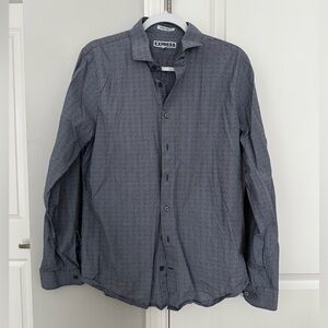 Express Men's Dark Blue Casual Shirt